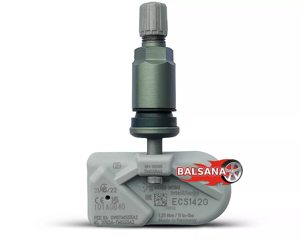 Padangų oro slėgio davikliai ECS1423 metal valve black 433 MHz Titan