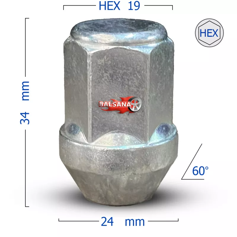 Veržlė Uždara/Closed, Bimecc DK-BIM-D6 Conical 12x1.5 hex19 34mm