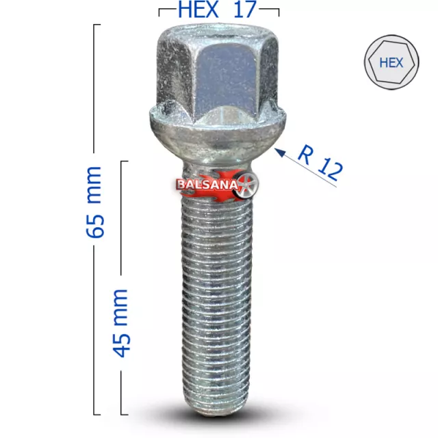 Varžtas BIM-S17A35-RDTT Bimecc Spherical 12x1.5 hex17 45mm