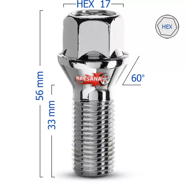 Varžtas B42 Bimecc DK-BIM-B42 hex17 Conical 14x1.5 33mm