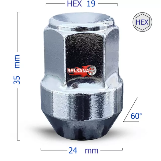 Veržlė 24mm 60 Kon. Conical hex19 14x1.5 35.4mm