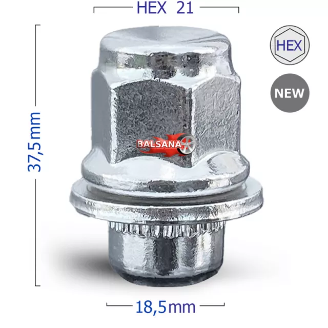 Veržlė Flat Toyota SILVER 12x1.5 hex21 37mm