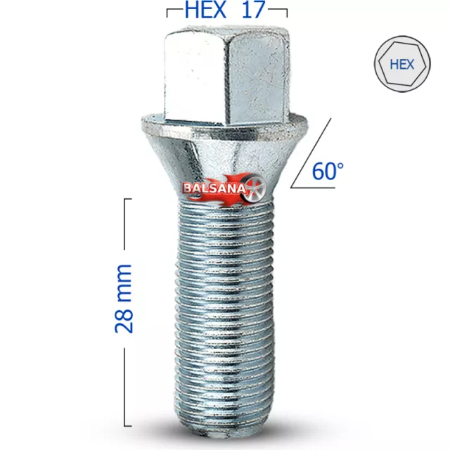 Varžtas 60 Kon. KESKIN hex17 Conical 14x1.5 28mm