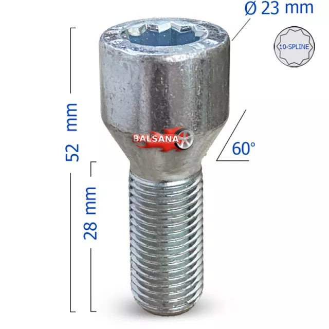 Varžtas Vidinis 10 Star 23mm. Bimecc Conical 14x1.5 Star 28mm